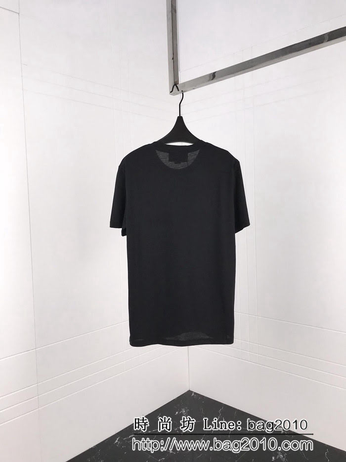 GUCCI古馳 19早春新款 漸變色logo印花 雙股絲光棉短袖 男女同款 ydi1606
